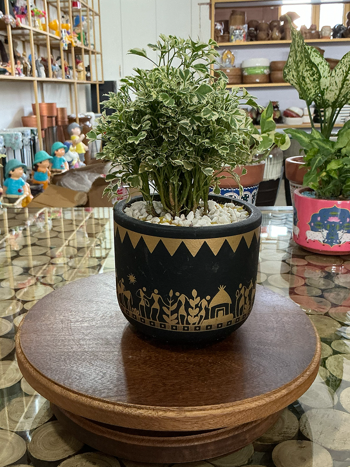 Black & Gold Terracotta Planter