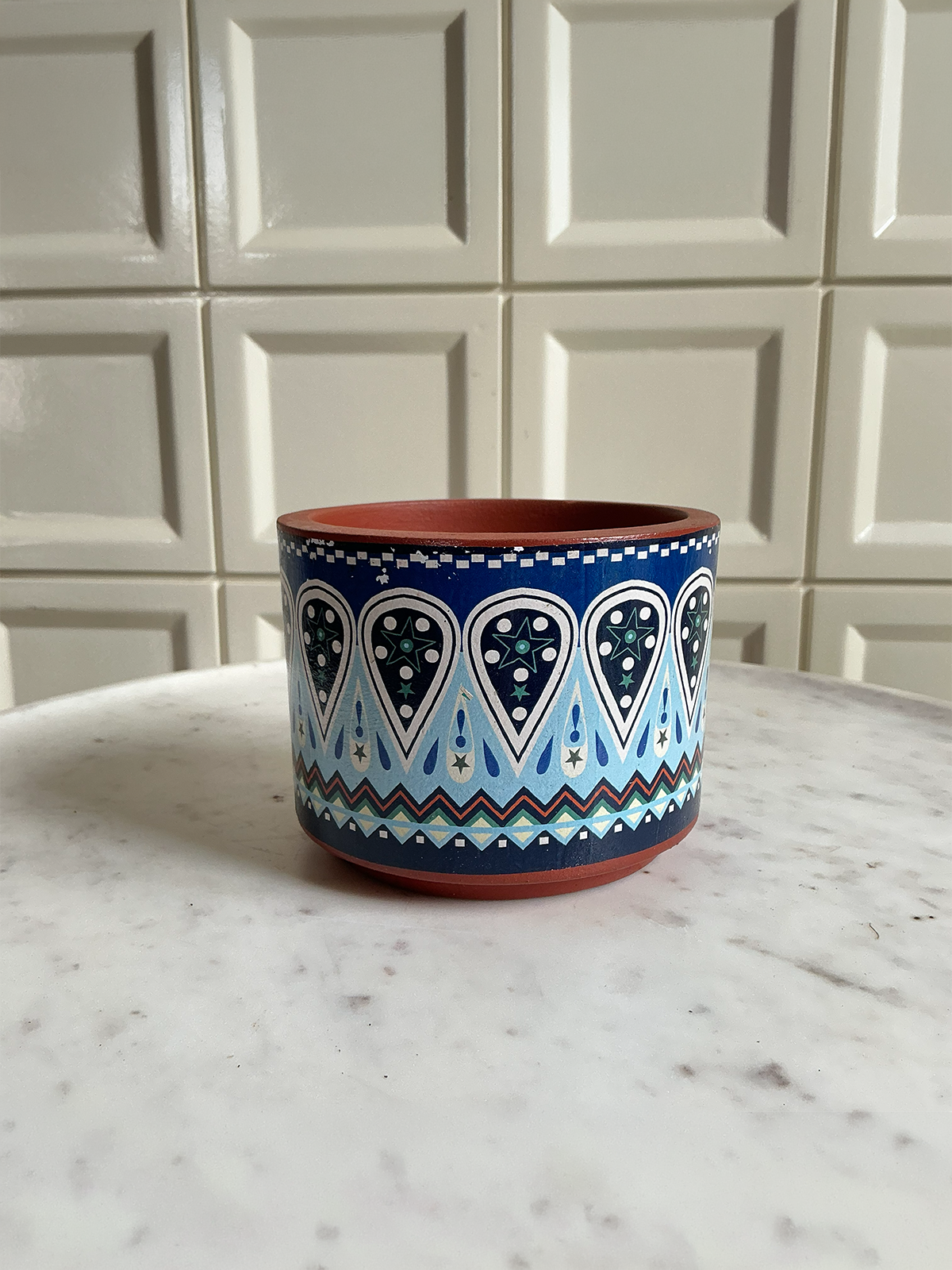 Blue Pattern Planter