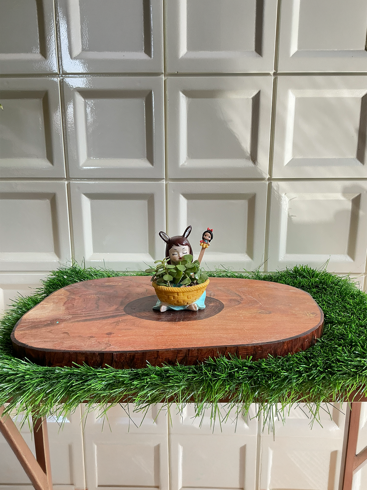 Bunny Basket Mini Resin Planter