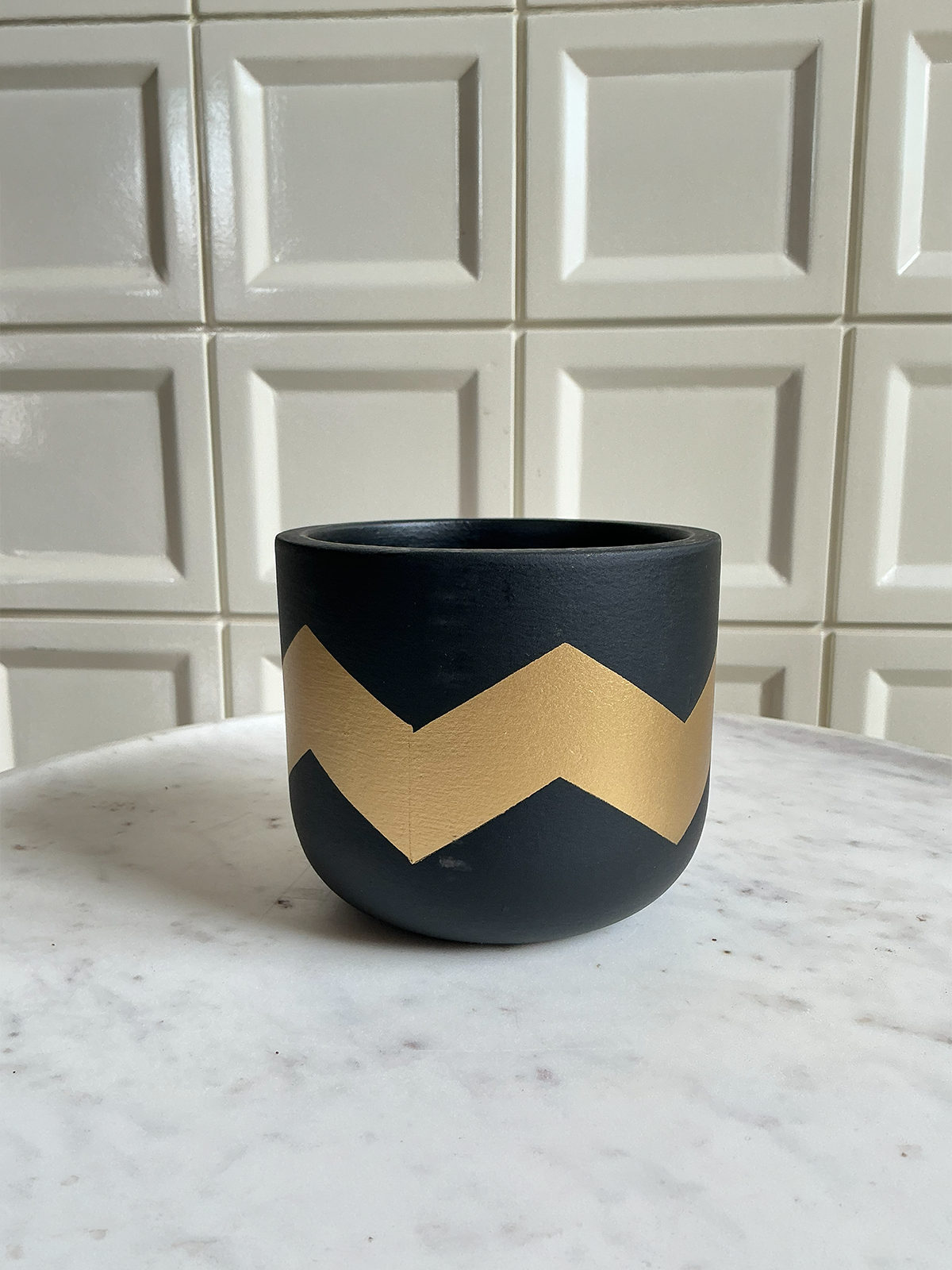 Gold Chevron Planter