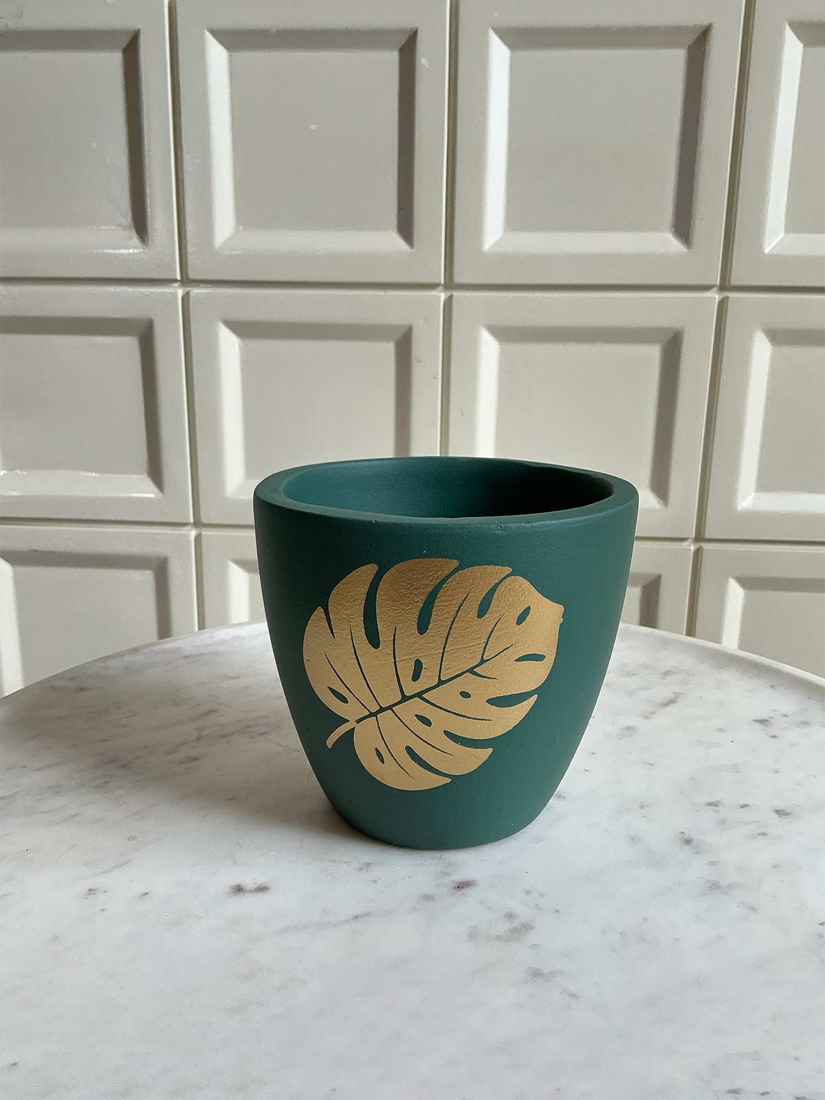 Golden Monstera Planter