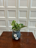 Grey Floral Ceramic Planter