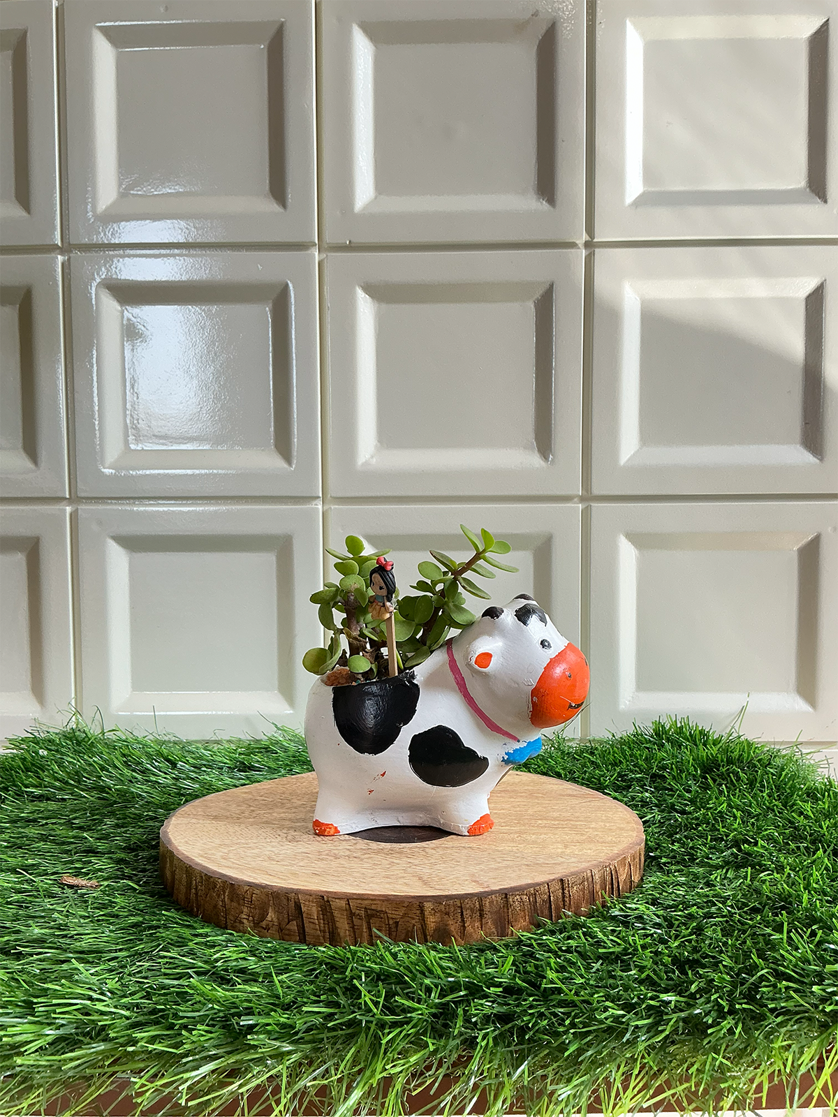 Happy Cow Resin Planter