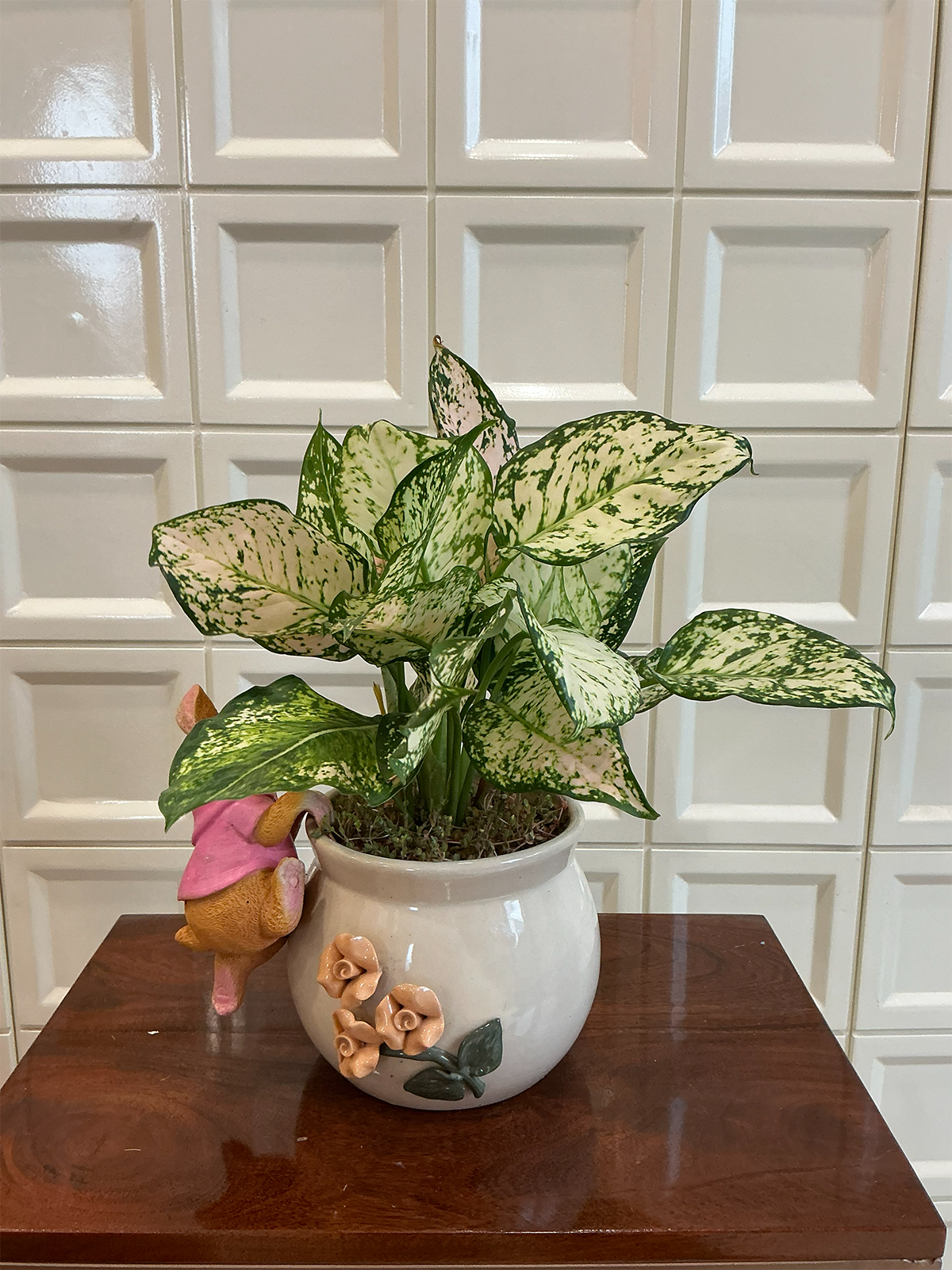 Ivory Floral Ceramic Planter