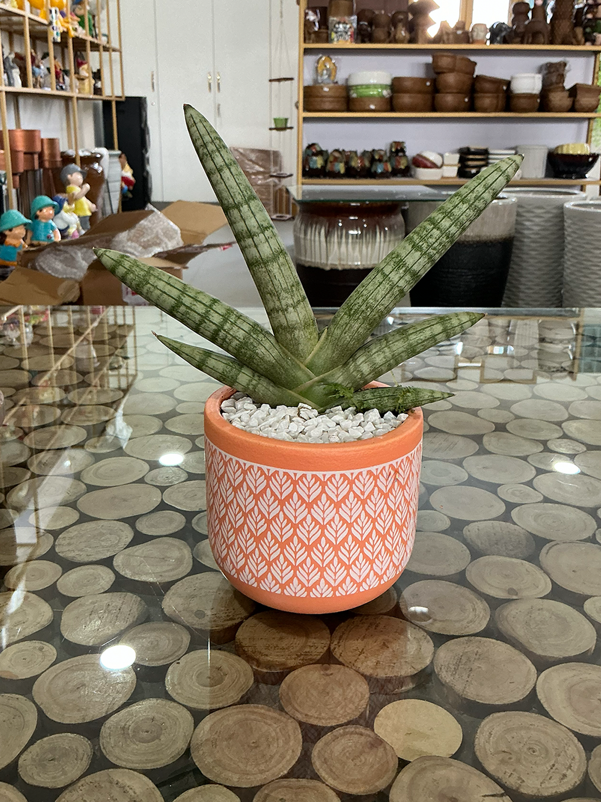 Leaf Pattern Terracotta Planter