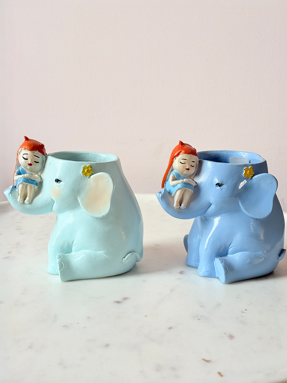 Little Elephant Fairy Resin Planter Set
