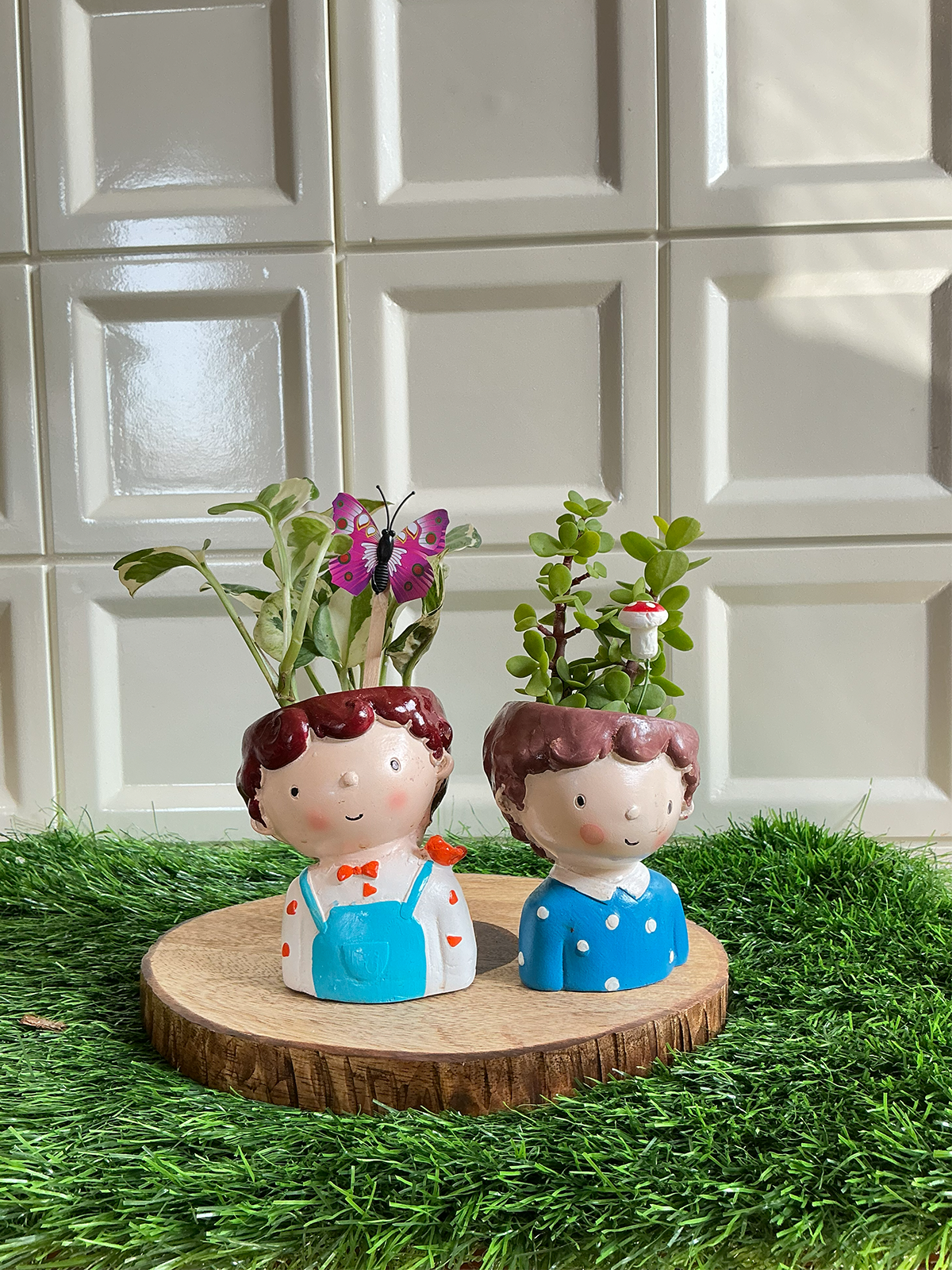 Little Garden Friends Resin Planter Set