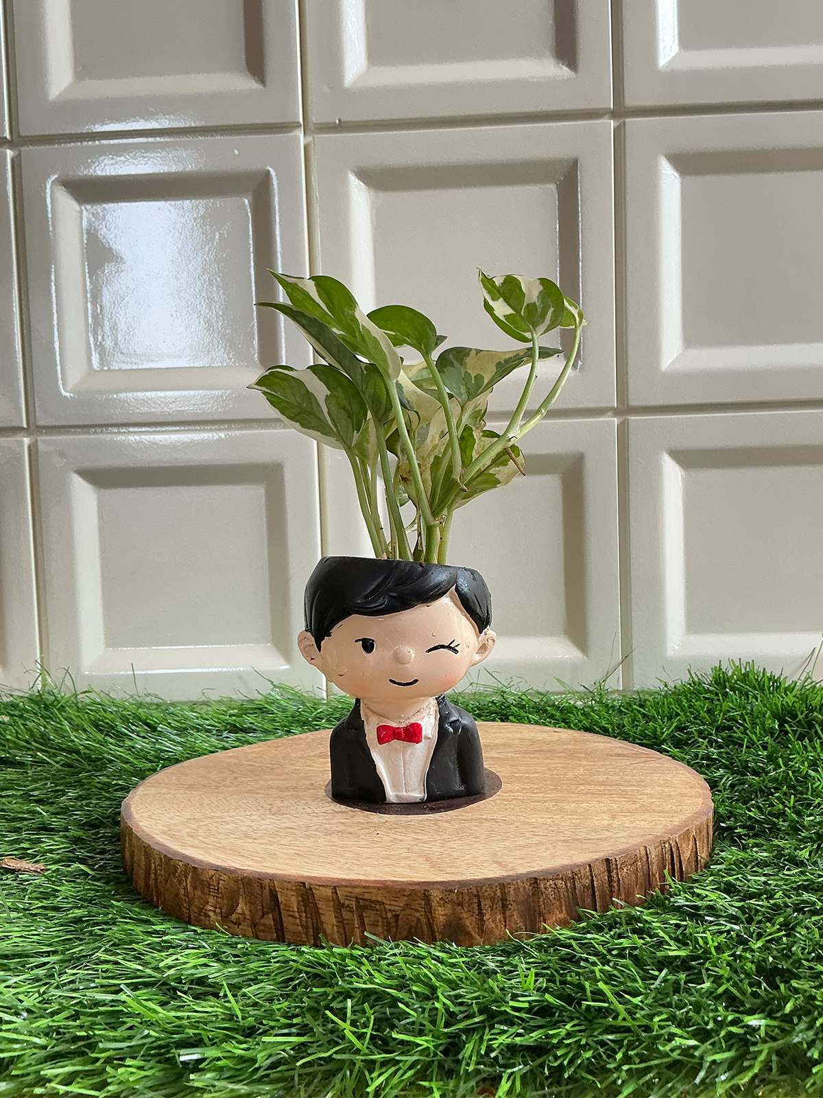 Little Gentleman Resin Planter