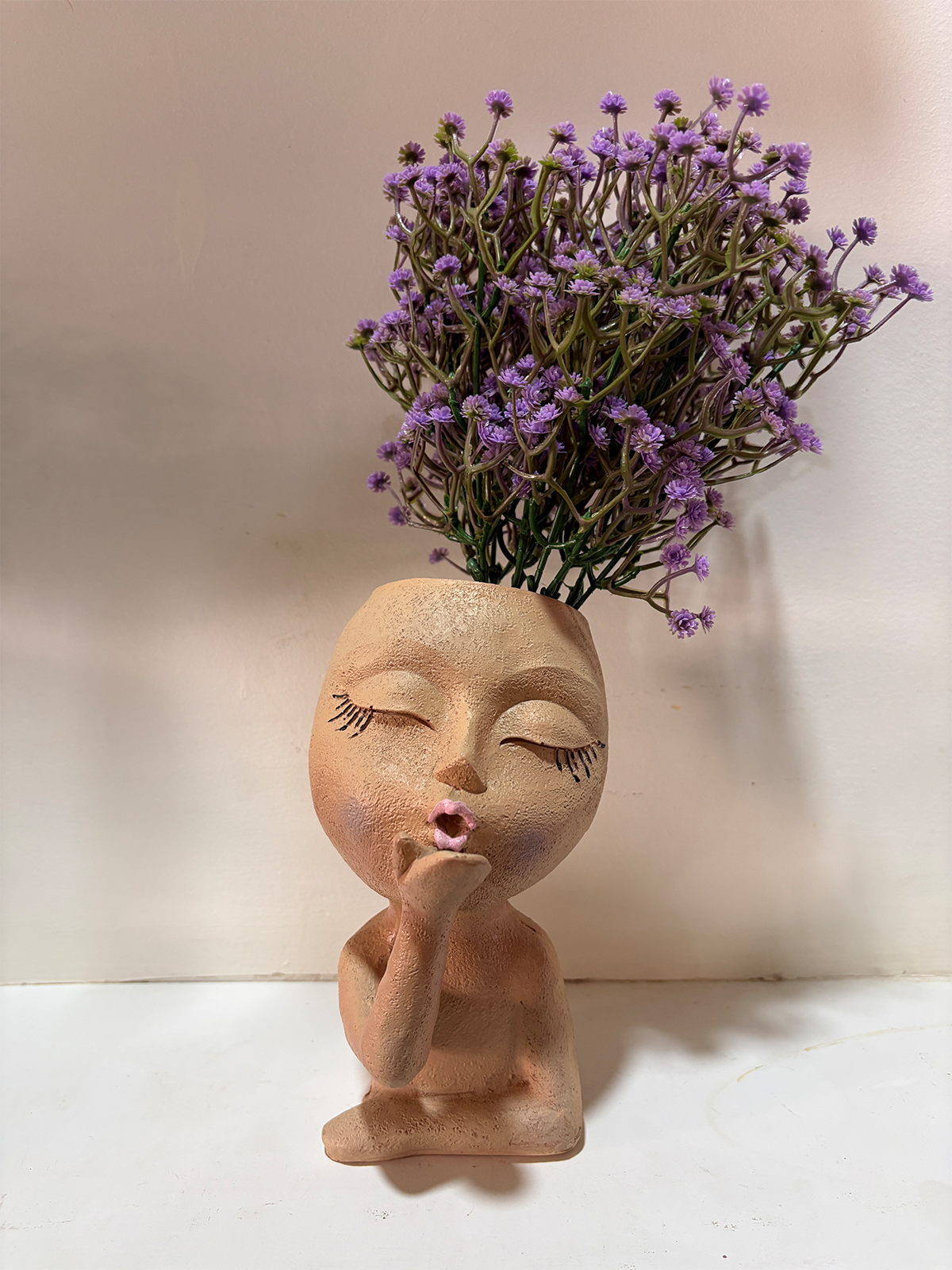 Meditating Lady Resin Planter