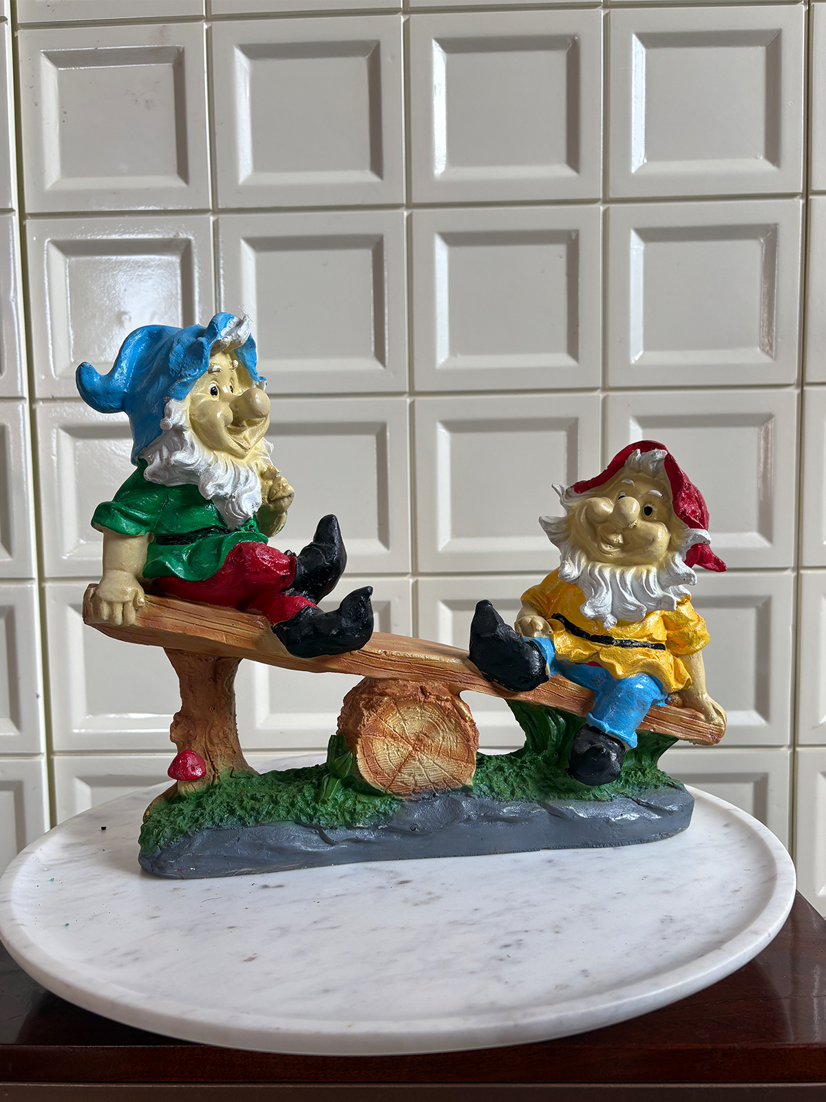 Merry Gnome See-Saw Resin Décor
